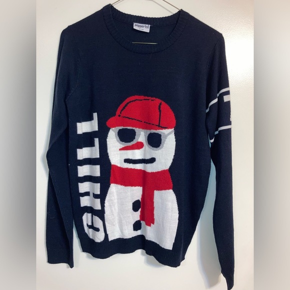 Pepperts Other - Boys Pepperts Snowman Chill navy sweater, winter, size 12-14, snow